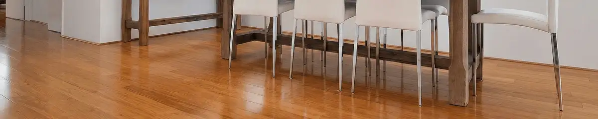 Professionally installed and refinished bamboo flooring in a residential home, showcasing smooth finish and natural wood tones in Springfield, MO
