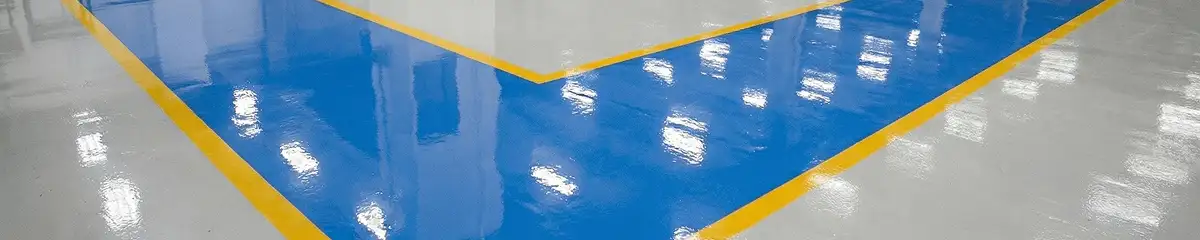 A factory floor professionally covered and marked with epoxy flooring in Springfield, MO