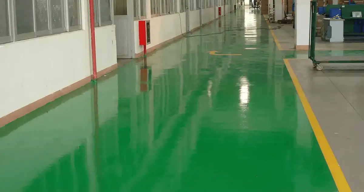 A factory floor professionally covered and marked with epoxy flooring in Springfield, MO